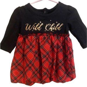 Mini B Baby Starters Wild Child Dress red black Christmas cute infant